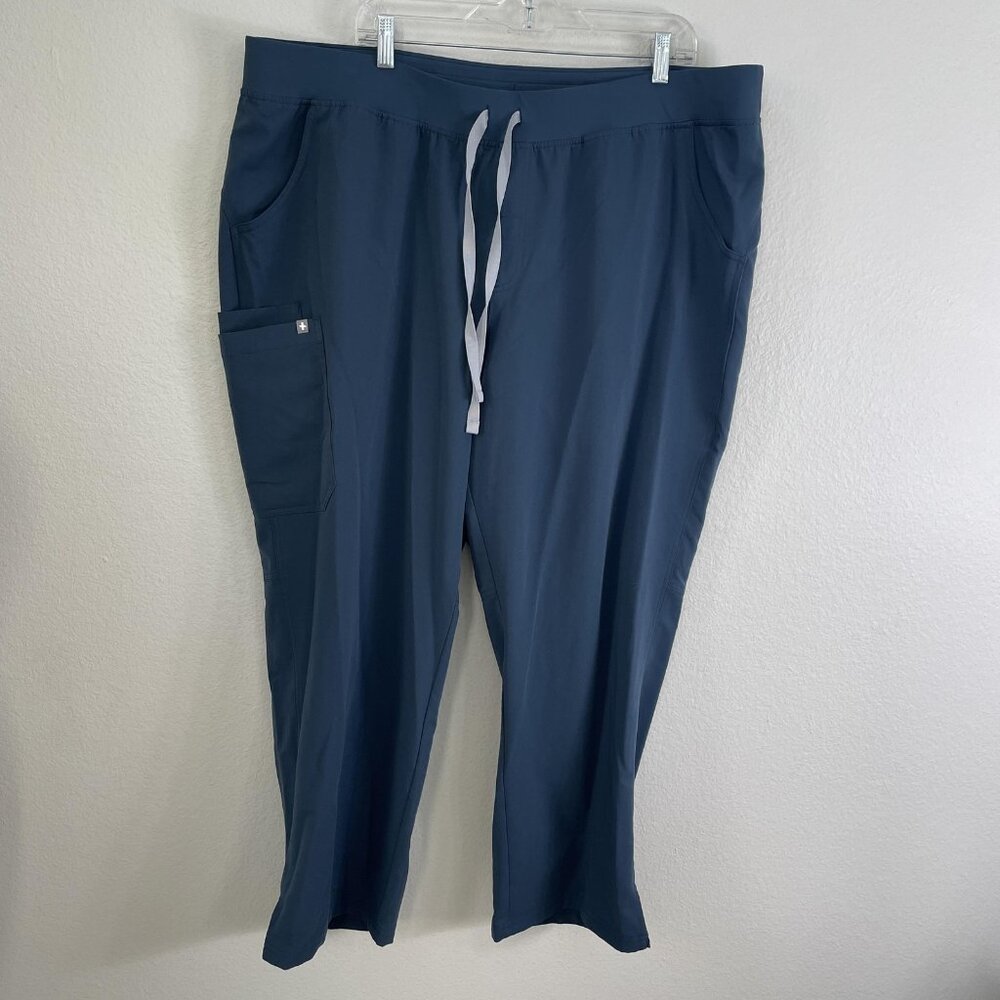 FIGS Kade Scrub Pants Mens Big 4X Blue Technical Collection‎ Cargo Relaxed Fit